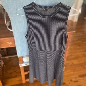 Theory sleeveless vertical and horizontal strip sleeveless dress - size medium
